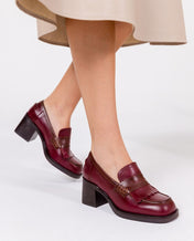 Heeled shoe LANDAS-006 burgundy