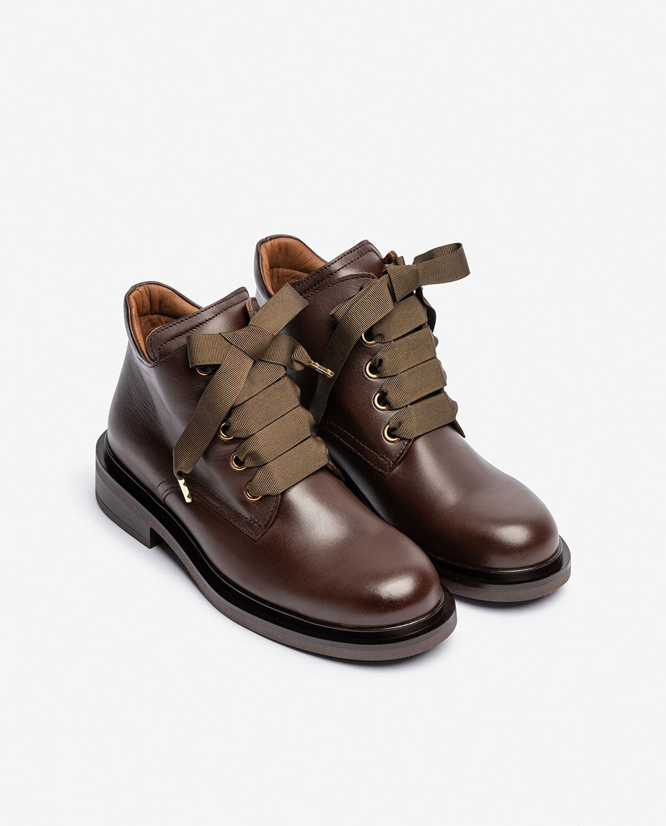 Botín plano LEI-006 marrón