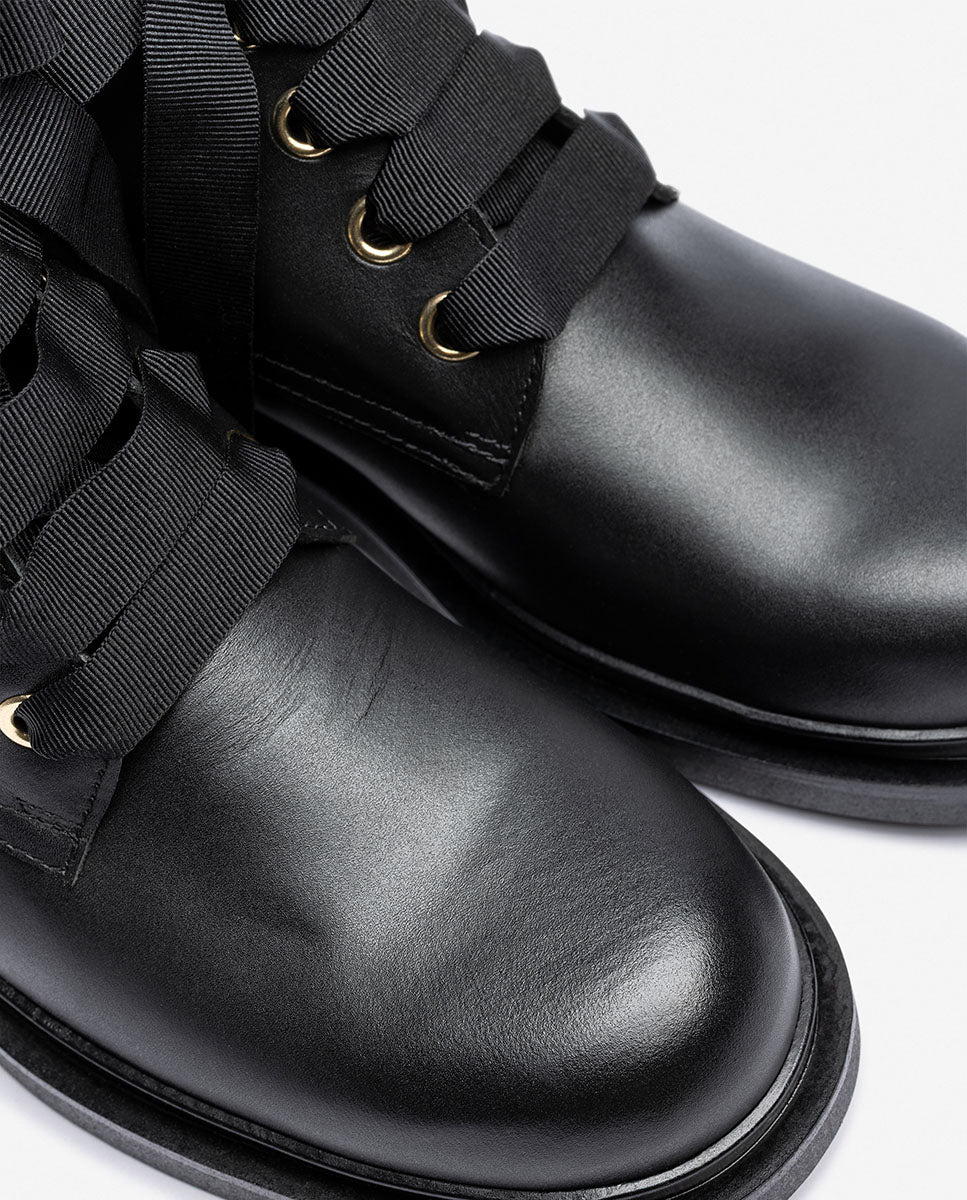 Botín plano LEI-006 negro