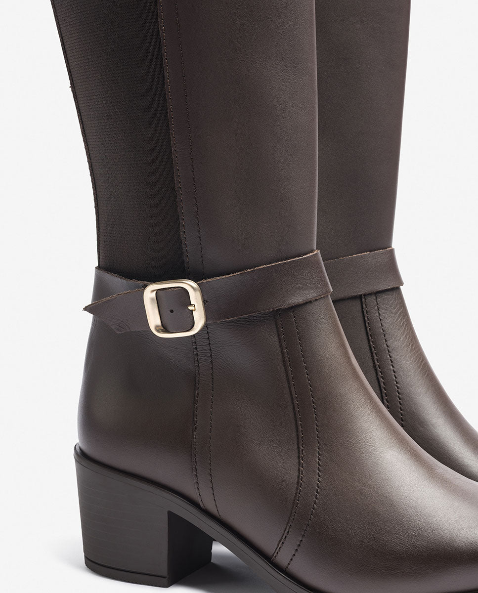 Heeled boot LILLE-015 brown