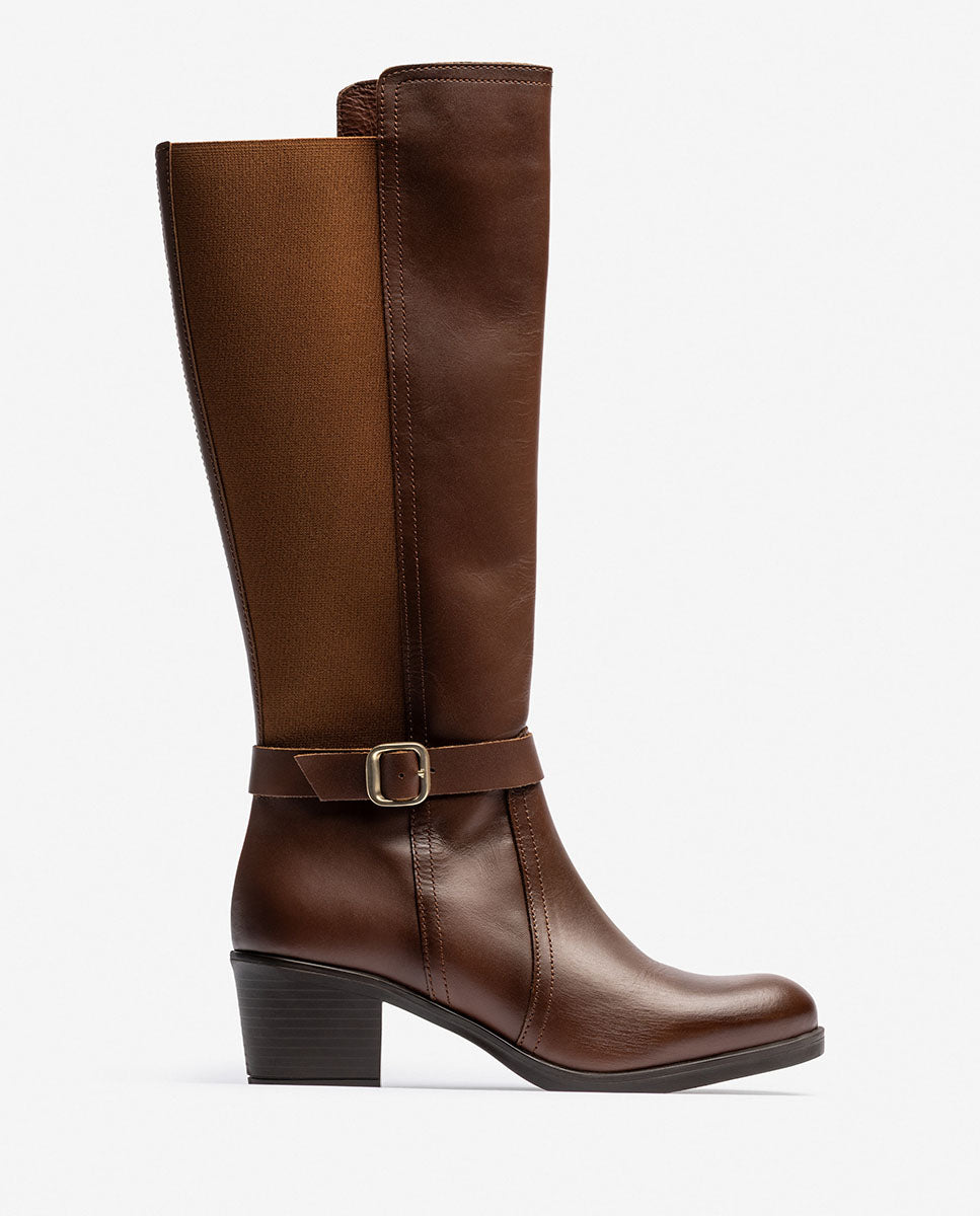 Stivale con tacco LILLE-015 marrone