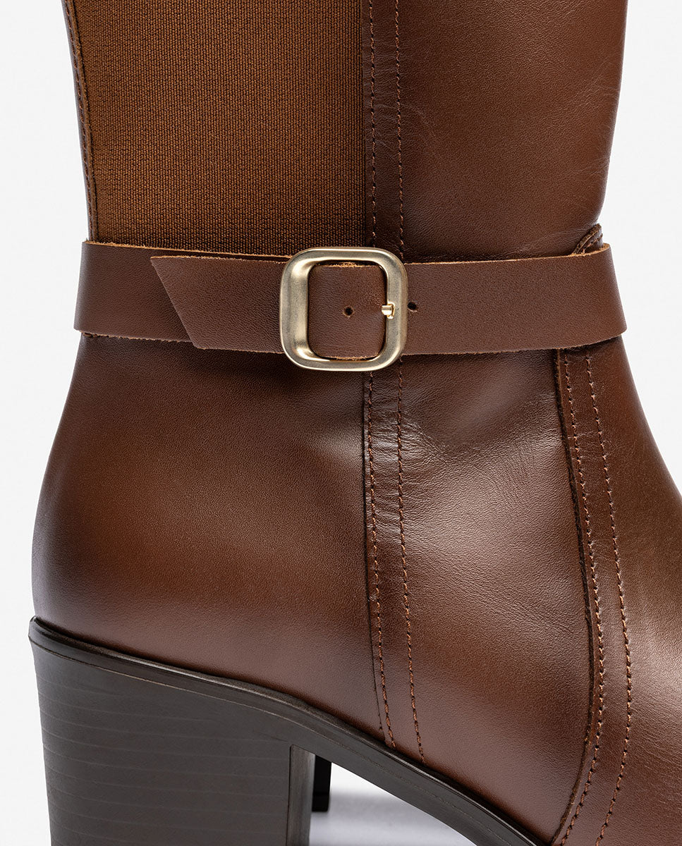 Stivale con tacco LILLE-015 marrone