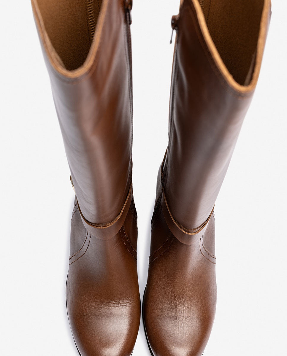 Stivale con tacco LILLE-015 marrone