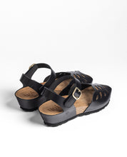 Sandalo con zeppa MONACO-003 nero