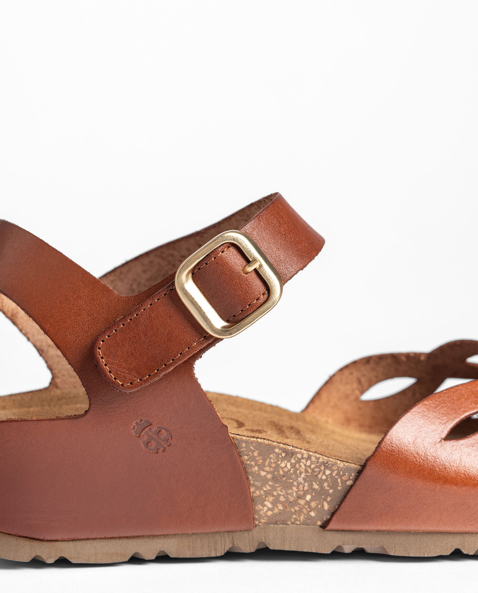 Sandalo con zeppa MONACO-003 marrone scuro