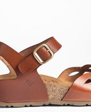 Sandalo con zeppa MONACO-003 marrone scuro