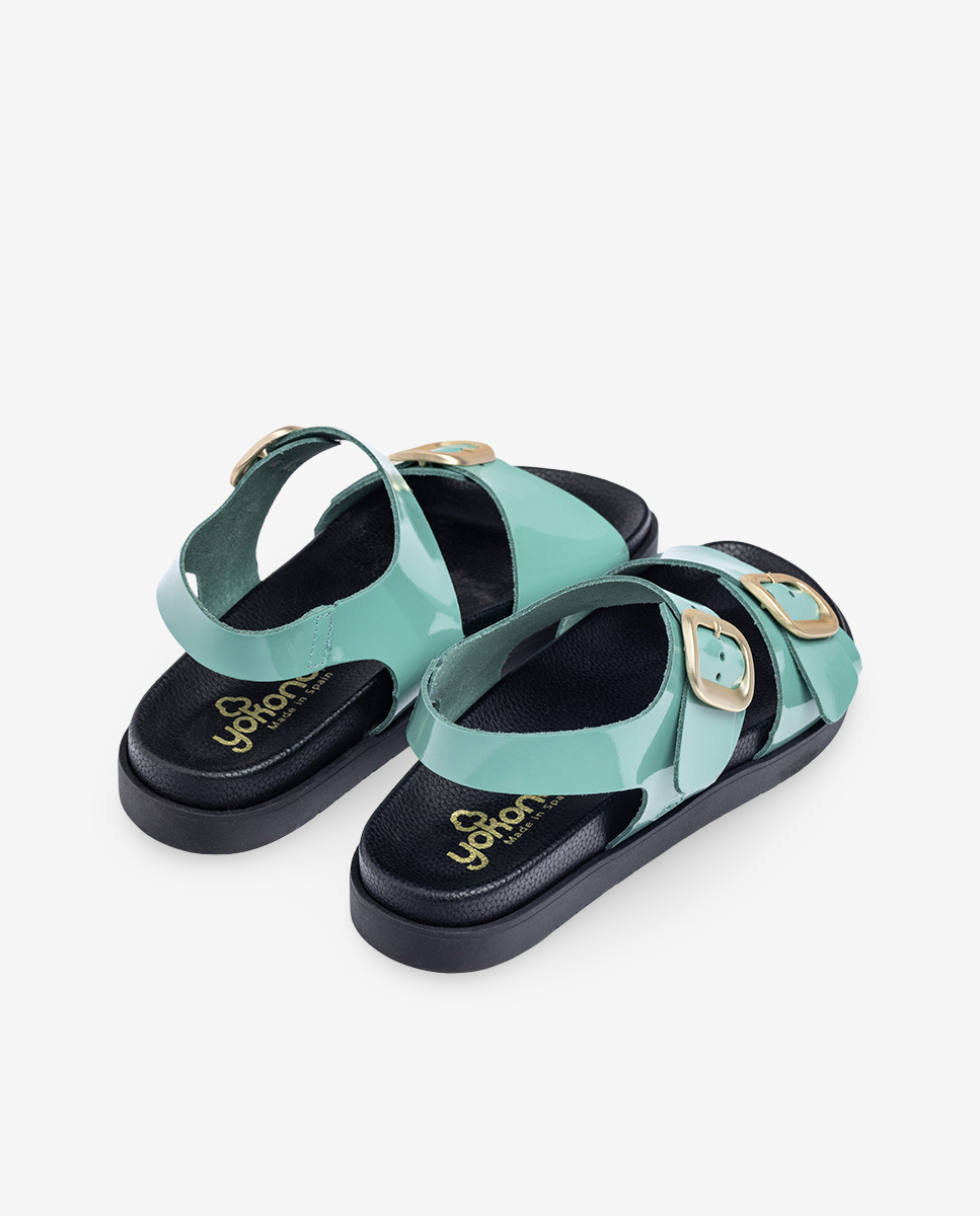 Sandale plate Morena 002 verte