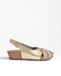 Sandalia cuña MONACO-262 dorado