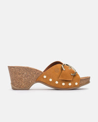 Canarian wedge sandal-003 brown