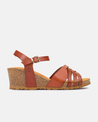 Sandalo con zeppa CADIZ-137 marrone