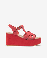 Sandalo con zeppa LANZAROTE-002 rosso