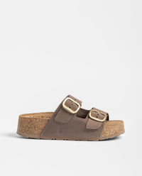 Sandalia de plataforma WIWI-003 marrón