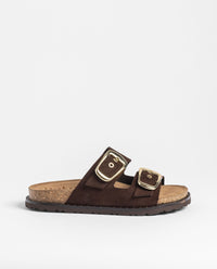 Flache Sandale BOLUS-131 dunkelbraun