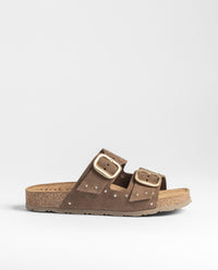 Flat sandal JERBA-265 dark brown