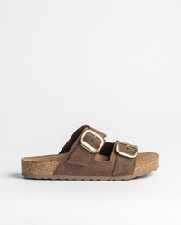 Flat sandal JERBA-700 dark brown