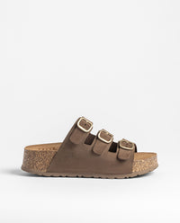 Sandalia plataforma WIWI-263 marrón oscuro