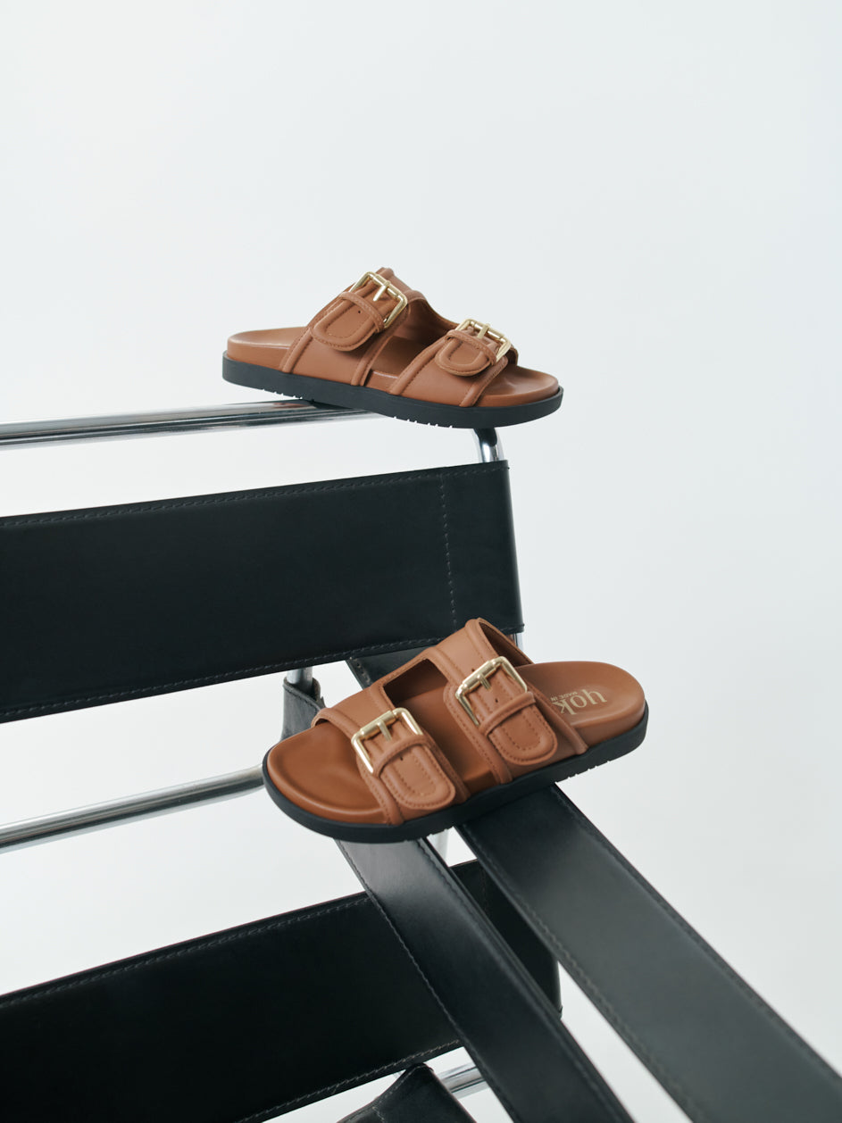 Sandale plate MORENA-311 marron