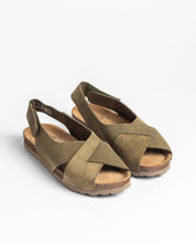 Sandale plate VILLA-175 vert