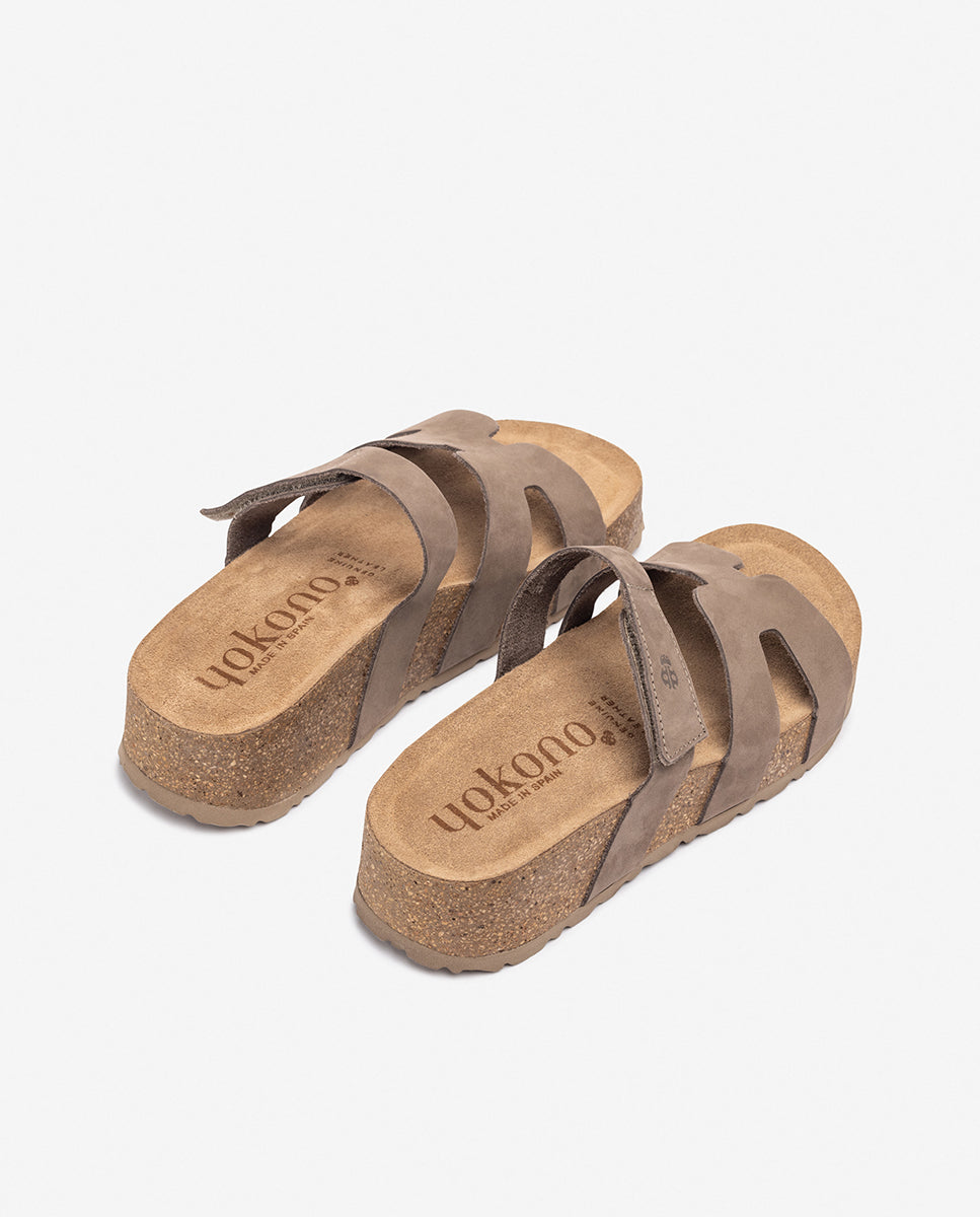 Platform sandal WIWI-125 brown