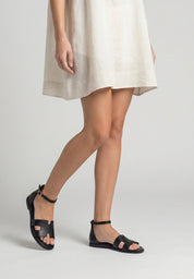 Sandalia plana CRES-253 negro