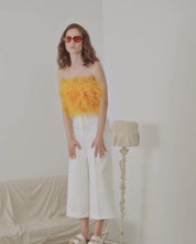 Sandale à plateforme OCA-013 blanc